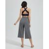 imagebaleaf Womens Quick Dry Swim Pants 2025 Wide Leg Beach Pants UPF50 Lightweight Swim Capris with Zipper PocketsDark Gray