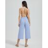 imagebaleaf Womens Quick Dry Swim Pants 2025 Wide Leg Beach Pants UPF50 Lightweight Swim Capris with Zipper PocketsLight Blue