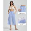 imagebaleaf Womens Quick Dry Swim Pants 2025 Wide Leg Beach Pants UPF50 Lightweight Swim Capris with Zipper PocketsLight Blue