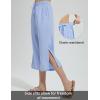 imagebaleaf Womens Quick Dry Swim Pants 2025 Wide Leg Beach Pants UPF50 Lightweight Swim Capris with Zipper PocketsLight Blue