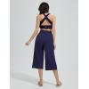 imagebaleaf Womens Quick Dry Swim Pants 2025 Wide Leg Beach Pants UPF50 Lightweight Swim Capris with Zipper PocketsNavy Blue
