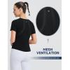 imagebaleaf Womens Short Sleeve Workout Tops Yoga Shirts Stretchy Lightweight Athletic TShirts Gym Running Sports TeeBlack