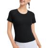 imagebaleaf Womens Short Sleeve Workout Tops Yoga Shirts Stretchy Lightweight Athletic TShirts Gym Running Sports TeeBlack