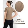 imagebaleaf Womens Short Sleeve Workout Tops Yoga Shirts Stretchy Lightweight Athletic TShirts Gym Running Sports TeeBrown