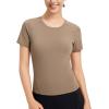 imagebaleaf Womens Short Sleeve Workout Tops Yoga Shirts Stretchy Lightweight Athletic TShirts Gym Running Sports TeeBrown