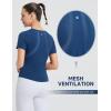 imagebaleaf Womens Short Sleeve Workout Tops Yoga Shirts Stretchy Lightweight Athletic TShirts Gym Running Sports TeeNavy Blue