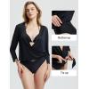 imagebaleaf Womens UPF50 Swim Beach Cover Up Bathing Suit Swimsuit Coverup Cropped 34 Sleeve Lightweight CardiganBlack