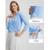 imagebaleaf Womens UPF50 Swim Beach Cover Up Bathing Suit Swimsuit Coverup Cropped 34 Sleeve Lightweight CardiganLight Blue