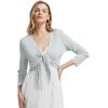 imagebaleaf Womens UPF50 Swim Beach Cover Up Bathing Suit Swimsuit Coverup Cropped 34 Sleeve Lightweight CardiganLight Gray