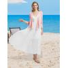 imagebaleaf Womens UPF50 Swim Beach Cover Up Bathing Suit Swimsuit Coverup Cropped 34 Sleeve Lightweight CardiganLight Pink