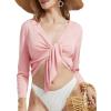 imagebaleaf Womens UPF50 Swim Beach Cover Up Bathing Suit Swimsuit Coverup Cropped 34 Sleeve Lightweight CardiganLight Pink