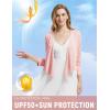 imagebaleaf Womens UPF50 Swim Beach Cover Up Bathing Suit Swimsuit Coverup Cropped 34 Sleeve Lightweight CardiganLight Pink