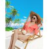 imagebaleaf Womens UPF50 Swim Beach Cover Up Bathing Suit Swimsuit Coverup Cropped 34 Sleeve Lightweight CardiganPink