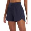 imagebaleaf Womens Athletic Shorts 3quot High Waist Running Shorts with Zipper Pockets Workout Gym Sports Quick Dry UPF 50Navy Blue