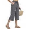 imagebaleaf Womens Quick Dry Swim Pants 2025 Wide Leg Beach Pants UPF50 Lightweight Swim Capris with Zipper PocketsDark Gray