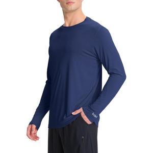 imagebaleaf Mens Sun Shirts UPF 50 UV Protection SPF Long Sleeve Rash Guard Fishing Outdoor Quick Dry LightweightNavy Blue