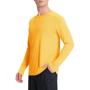 imagebaleaf Mens Sun Shirts UPF 50 UV Protection SPF Long Sleeve Rash Guard Fishing Outdoor Quick Dry LightweightYellow