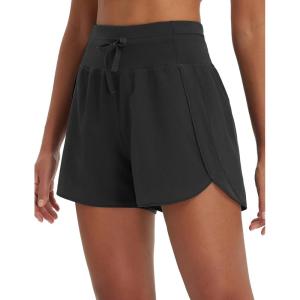 imagebaleaf Womens Athletic Shorts 3quot High Waist Running Shorts with Zipper Pockets Workout Gym Sports Quick Dry UPF 50Black
