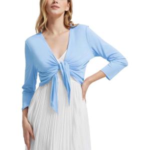 imagebaleaf Womens UPF50 Swim Beach Cover Up Bathing Suit Swimsuit Coverup Cropped 34 Sleeve Lightweight CardiganLight Blue