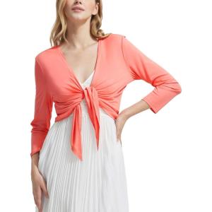 imagebaleaf Womens UPF50 Swim Beach Cover Up Bathing Suit Swimsuit Coverup Cropped 34 Sleeve Lightweight CardiganPink