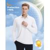 imagebaleaf Mens Long Sleeve Golf Shirt Collared Shirts Polo UPF 50 Lightweight Quick Dry Work Casual OutdoorWhitelong