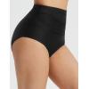 imagebaleaf Womens High Waisted Bikini Bottoms Full Coverage Ruched Bathing Suit Tummy Control Swimsuit BottomBlack