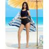 imagebaleaf Womens High Waisted Bikini Bottoms Full Coverage Ruched Bathing Suit Tummy Control Swimsuit BottomNavy Blue
