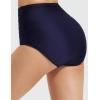 imagebaleaf Womens High Waisted Bikini Bottoms Full Coverage Ruched Bathing Suit Tummy Control Swimsuit BottomNavy Blue