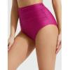 imagebaleaf Womens High Waisted Bikini Bottoms Full Coverage Ruched Bathing Suit Tummy Control Swimsuit BottomRose Red