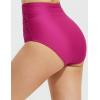 imagebaleaf Womens High Waisted Bikini Bottoms Full Coverage Ruched Bathing Suit Tummy Control Swimsuit BottomRose Red