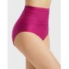 imagebaleaf Womens High Waisted Bikini Bottoms Full Coverage Ruched Bathing Suit Tummy Control Swimsuit BottomRose Red