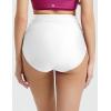 imagebaleaf Womens High Waisted Bikini Bottoms Full Coverage Ruched Bathing Suit Tummy Control Swimsuit BottomStar White