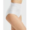 imagebaleaf Womens High Waisted Bikini Bottoms Full Coverage Ruched Bathing Suit Tummy Control Swimsuit BottomStar White