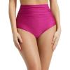 imagebaleaf Womens High Waisted Bikini Bottoms Full Coverage Ruched Bathing Suit Tummy Control Swimsuit BottomRose Red