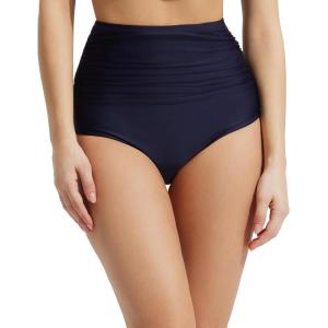 imagebaleaf Womens High Waisted Bikini Bottoms Full Coverage Ruched Bathing Suit Tummy Control Swimsuit BottomNavy Blue