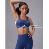 imagebaleaf Sweatleaf Womens Adjustable Sports Bras Crisscross Back Padded High Support Yoga Workout Running BraNavy Blue