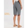 imagebaleaf Womens 12quot Long Bermuda Shorts Knee Length Cotton Athletic Shorts Sweat Casual Lounge Walking SummerGrey