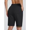imagebaleaf Womens Cotton Bermuda Long Shorts 10quot Knee Length Loose Drawstring Waist Sweat Shorts with Pockets Casual SummerBlack10 Inseam