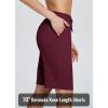 imagebaleaf Womens Cotton Bermuda Long Shorts 10quot Knee Length Loose Drawstring Waist Sweat Shorts with Pockets Casual SummerBurgundy10 Inseam