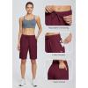 imagebaleaf Womens Cotton Bermuda Long Shorts 10quot Knee Length Loose Drawstring Waist Sweat Shorts with Pockets Casual SummerBurgundy10 Inseam