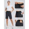 imagebaleaf Womens Cotton Bermuda Long Shorts 10quot Knee Length Loose Drawstring Waist Sweat Shorts with Pockets Casual SummerCharcoal10 Inseam