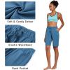 imagebaleaf Womens Cotton Bermuda Long Shorts 10quot Knee Length Loose Drawstring Waist Sweat Shorts with Pockets Casual SummerCopen Blue10 Inseam