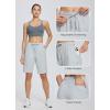 imagebaleaf Womens Cotton Bermuda Long Shorts 10quot Knee Length Loose Drawstring Waist Sweat Shorts with Pockets Casual SummerLight Grey10 Inseam