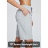 imagebaleaf Womens Cotton Bermuda Long Shorts 10quot Knee Length Loose Drawstring Waist Sweat Shorts with Pockets Casual SummerLight Grey10 Inseam