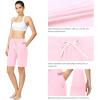 imagebaleaf Womens Cotton Bermuda Long Shorts 10quot Knee Length Loose Drawstring Waist Sweat Shorts with Pockets Casual SummerLight Pink10 Inseam