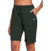 imagebaleaf Womens Cotton Bermuda Long Shorts 10quot Knee Length Loose Drawstring Waist Sweat Shorts with Pockets Casual SummerM Army Green10 Inseam