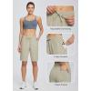 imagebaleaf Womens Cotton Bermuda Long Shorts 10quot Knee Length Loose Drawstring Waist Sweat Shorts with Pockets Casual SummerSpray Green10 Inseam