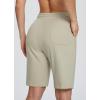 imagebaleaf Womens Cotton Bermuda Long Shorts 10quot Knee Length Loose Drawstring Waist Sweat Shorts with Pockets Casual SummerSpray Green10 Inseam