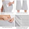 imagebaleaf 21quot Yoga Pants Women Flare Capri Leggings with Pockets Bootcut Casual Cotton Work Summer LoungeLight Grey