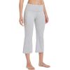 imagebaleaf 21quot Yoga Pants Women Flare Capri Leggings with Pockets Bootcut Casual Cotton Work Summer LoungeLight Grey